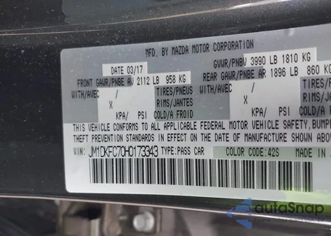 2017 Mazda Cx-3 Touring z USA, uszkodzony, nr VIN JM1DKFC70H0173343